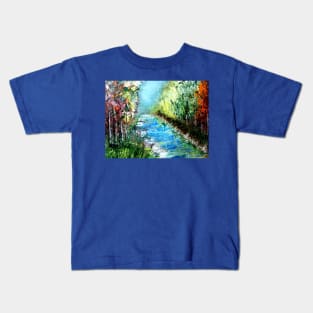 Semi abstract river scape 2 Kids T-Shirt